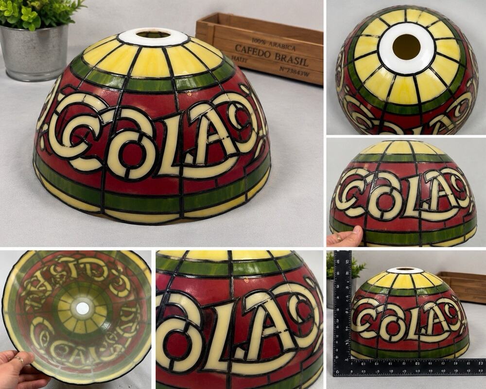 Vintage Coca-Cola Faux Tiffany Style Plastic Lamp Shade Celtic COLA 12”